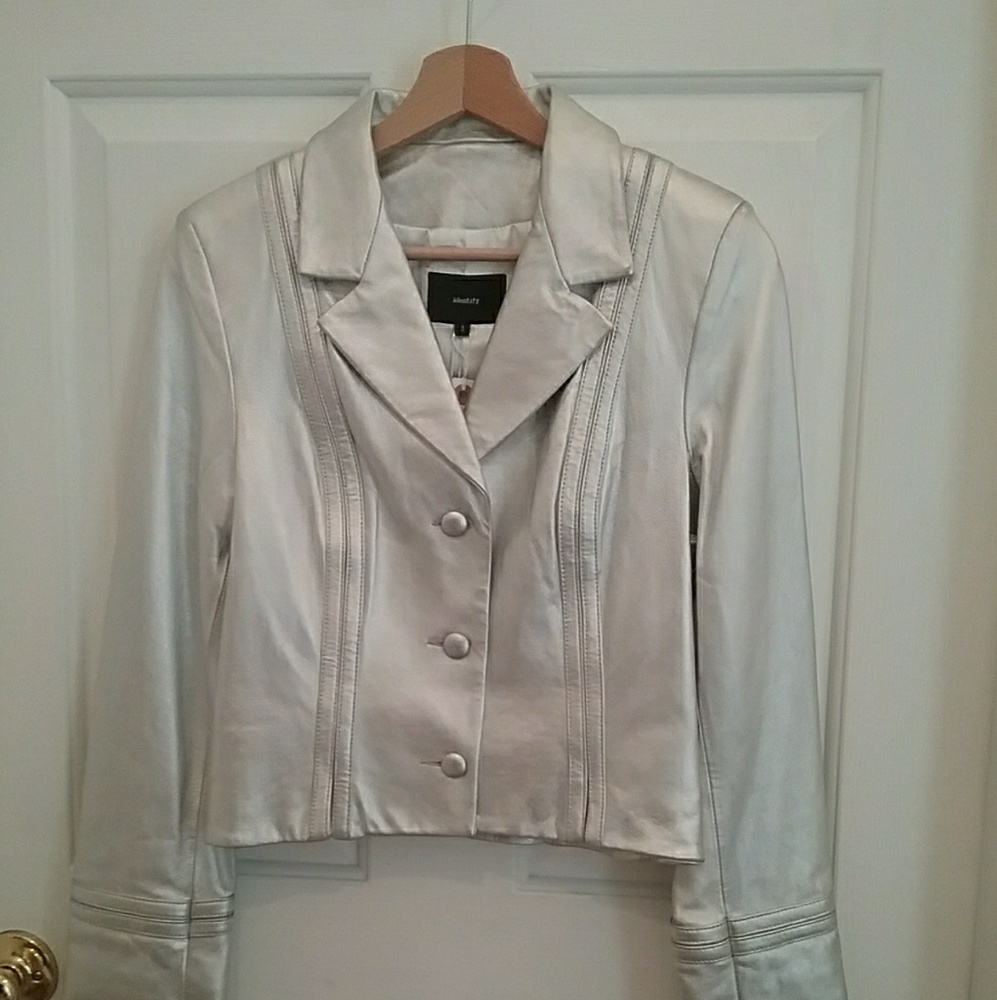 Genuine Leather Silver Jacket #14C (NWT)